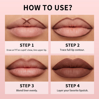 Creamy Lip Liner That Glides On Smoothly Without Tugging – High-Pigment, Blendable Soft Matte Color with Long-Lasting Wear