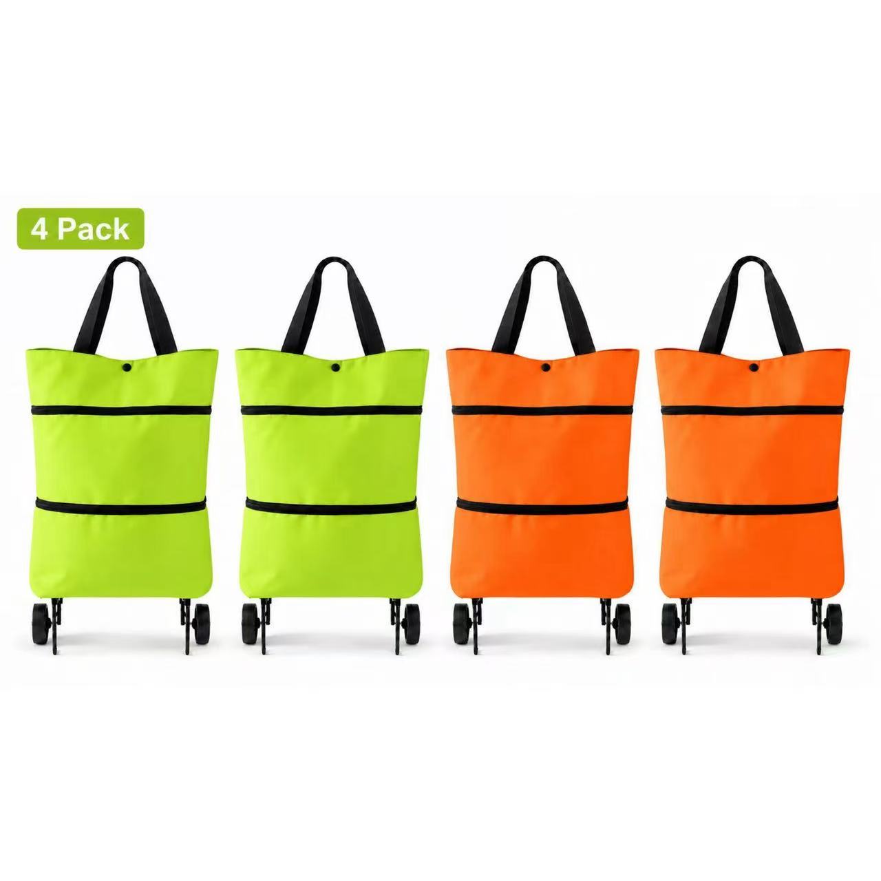 2-in-1 Foldable Shopping Trolley Bag with Wheels