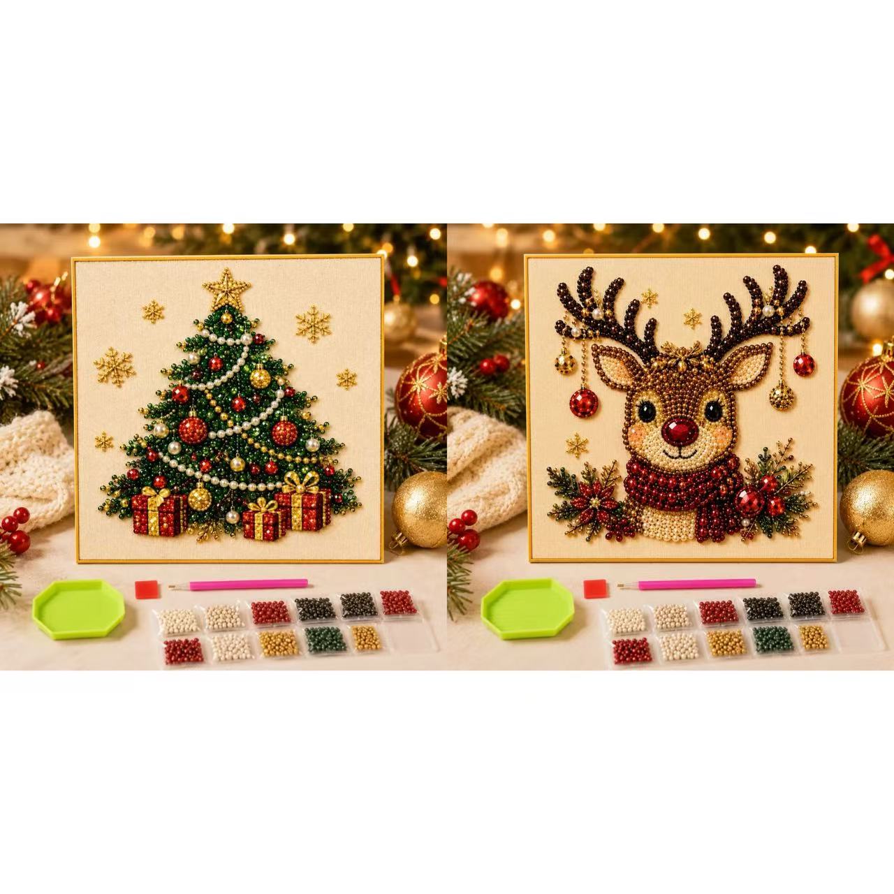 3D Pearl Diamond Painting DIY Kit – Christmas & Halloween Holiday Wall Art