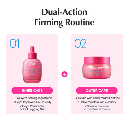 NAD+ Peptide Boosting Serum & Cream Duo | Pink Cream for Anti-Aging, Firming & Lifting, Jawline, Neck, Décolleté