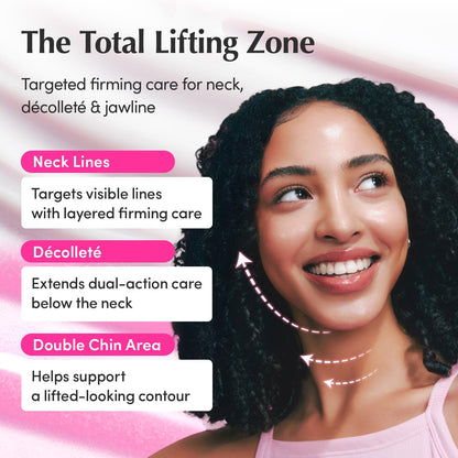 NAD+ Peptide Boosting Serum & Cream Duo | Pink Cream for Anti-Aging, Firming & Lifting, Jawline, Neck, Décolleté