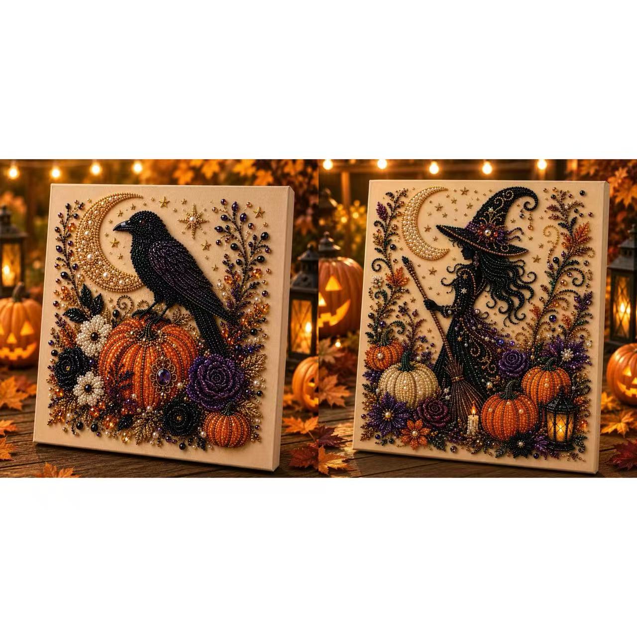 3D Pearl Diamond Painting DIY Kit – Christmas & Halloween Holiday Wall Art