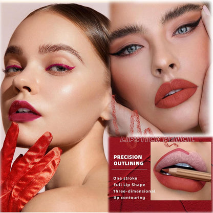 12-Piece Matte Lip Liner Set – Creamy, Long-Lasting Lip Pencils in Nude, Brown, Pink & Red Shades