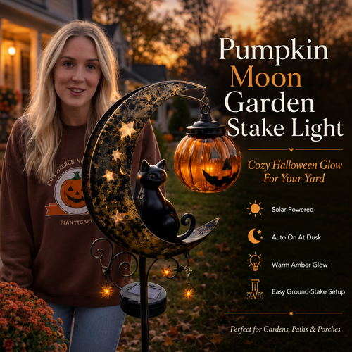 🎃 Halloween Pumpkin Moon Garden Stake Light