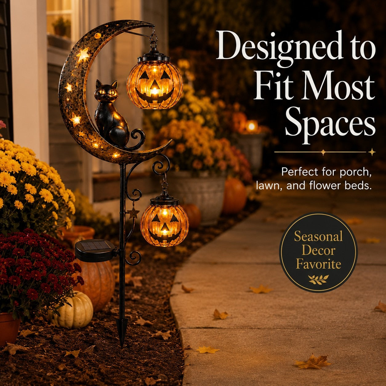 🎃 Halloween Pumpkin Moon Garden Stake Light