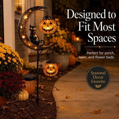 🎃 Halloween Pumpkin Moon Garden Stake Light