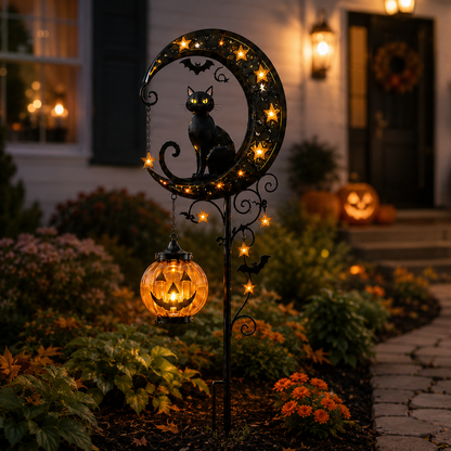 🎃 Halloween Pumpkin Moon Garden Stake Light