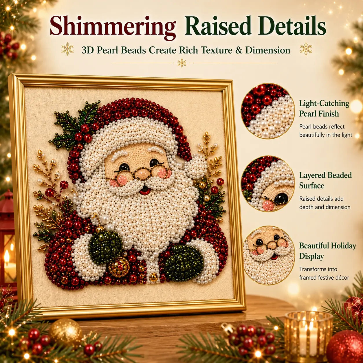 3D Pearl Diamond Painting DIY Kit – Christmas & Halloween Holiday Wall Art
