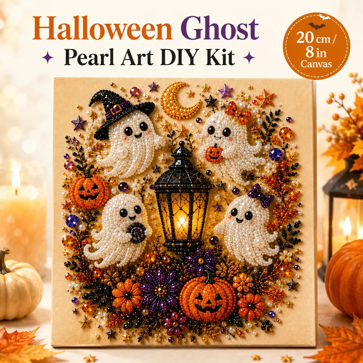 3D Pearl Diamond Painting DIY Kit – Christmas & Halloween Holiday Wall Art