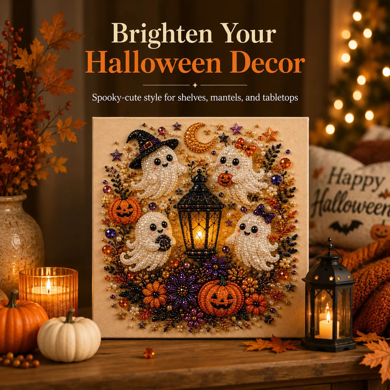 3D Pearl Diamond Painting DIY Kit – Christmas & Halloween Holiday Wall Art