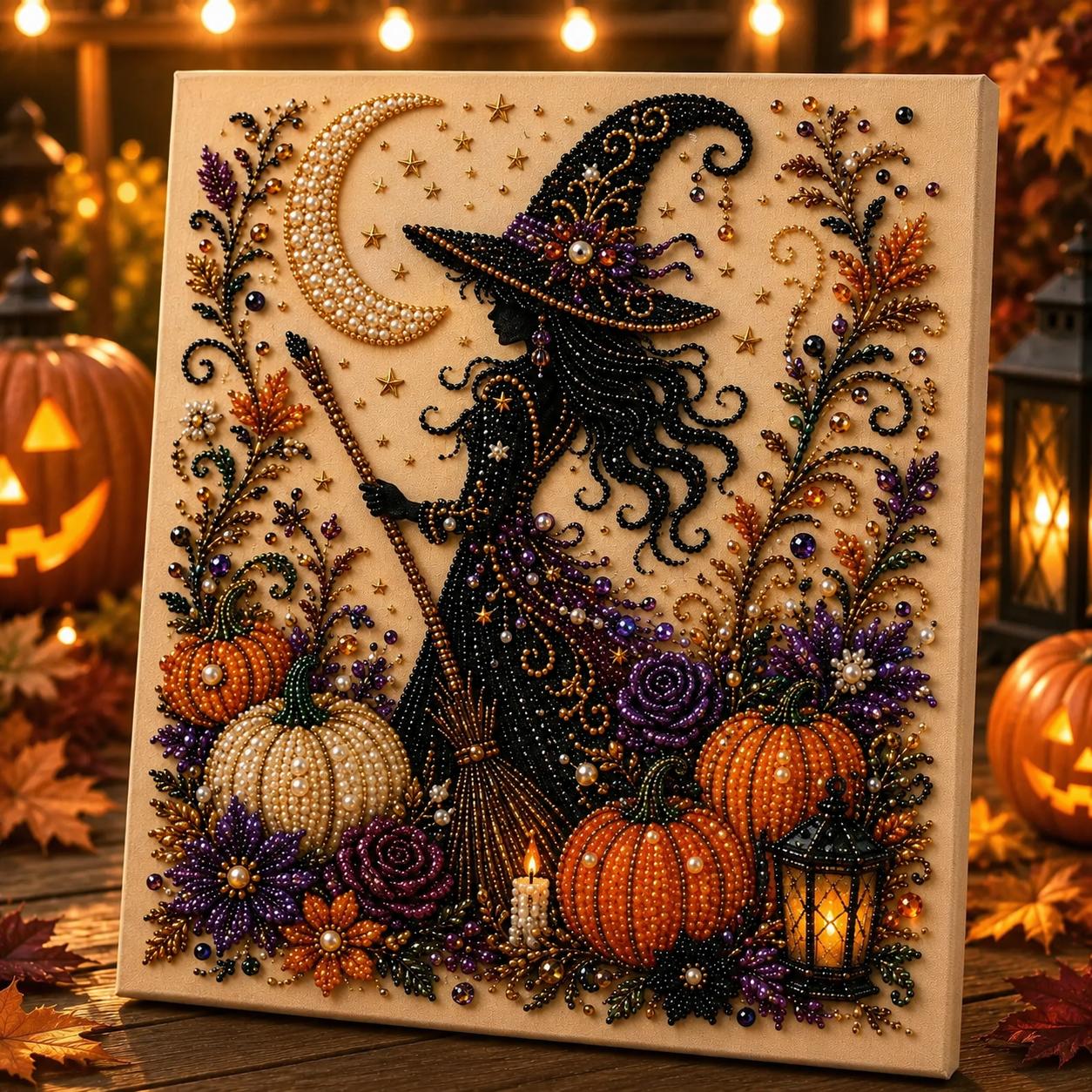 3D Pearl Diamond Painting DIY Kit – Christmas & Halloween Holiday Wall Art