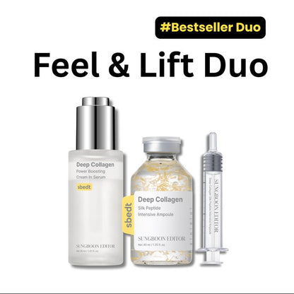 Peptide & Collagen Hydration Duo – Firming Serum + Silk Ampoule for Smooth, Plump & Glowing Skin
