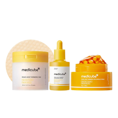 Kojic Acid & Turmeric Tone & Texture Care Set – 3-Step Daily Skincare Routine
