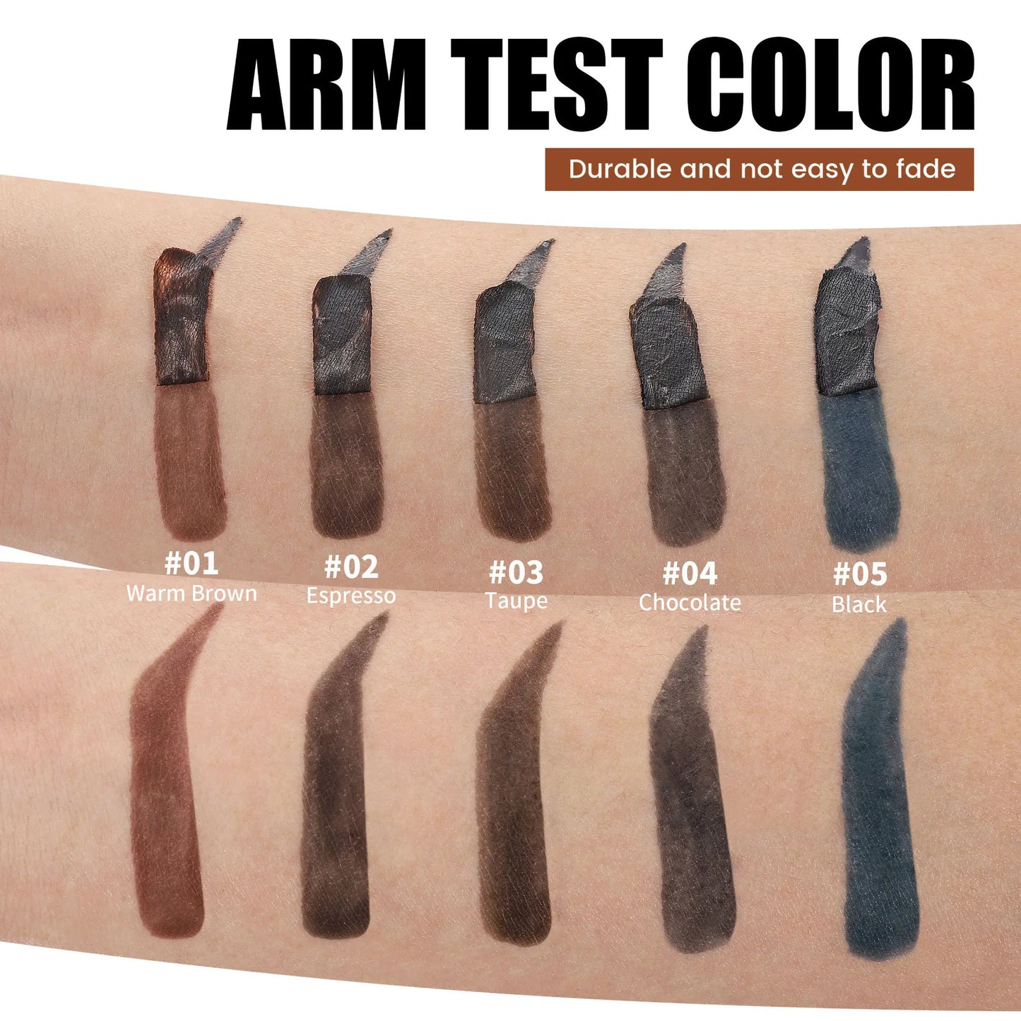 5-Color Peel-Off Brow Tint – Waterproof Long-Lasting Eyebrow Tint for Natural, Defined Brows