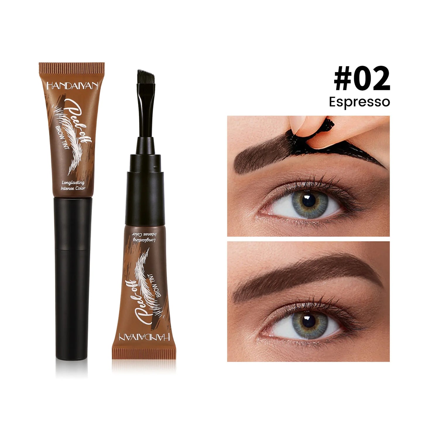 5-Color Peel-Off Brow Tint – Waterproof Long-Lasting Eyebrow Tint for Natural, Defined Brows