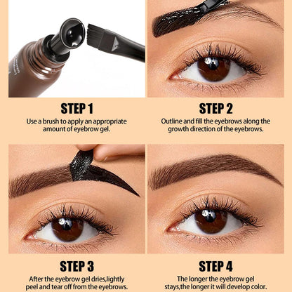 5-Color Peel-Off Brow Tint – Waterproof Long-Lasting Eyebrow Tint for Natural, Defined Brows