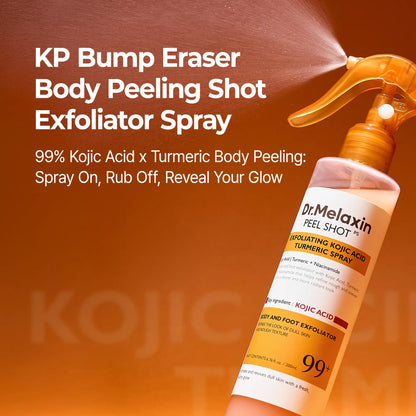 Kojic Acid Turmeric Body Brightening Spray | Exfoliating Treatment for Rough & Uneven Skin Tone