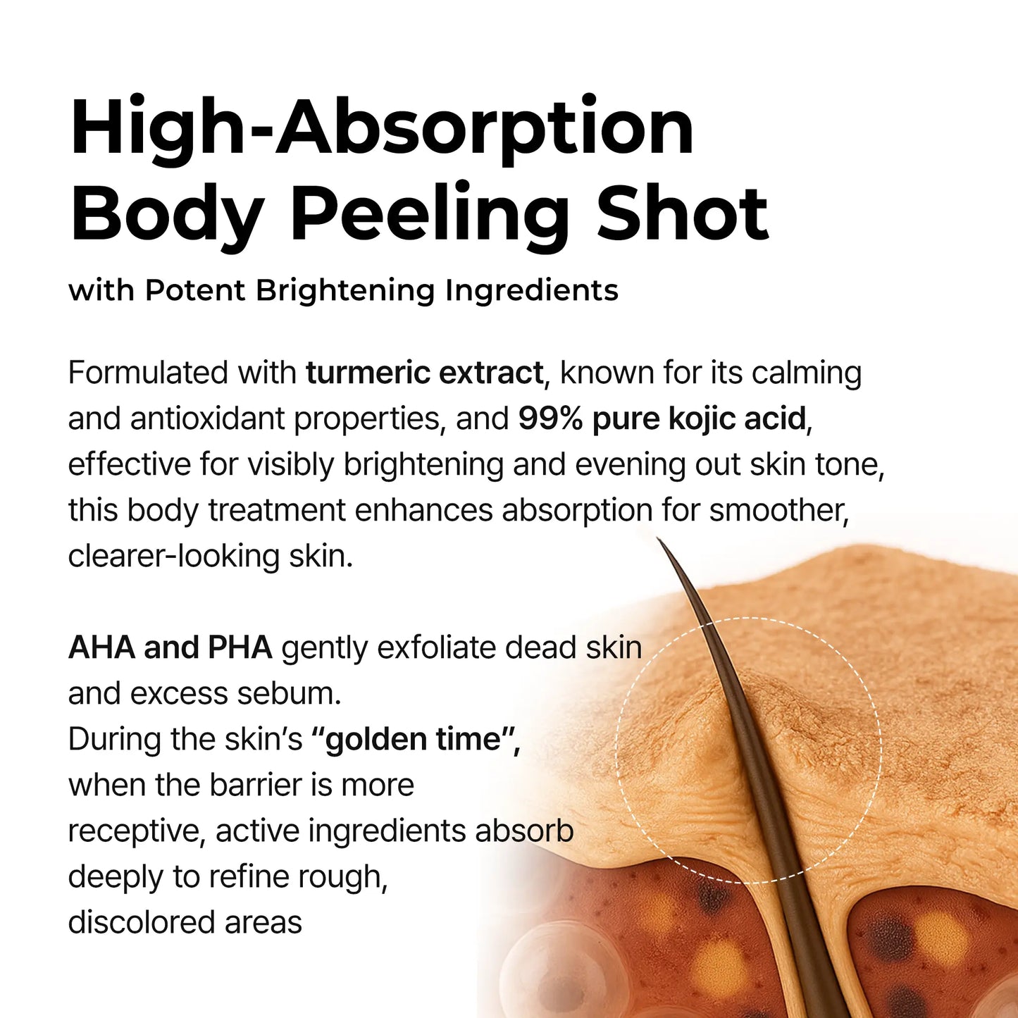 Kojic Acid Turmeric Body Brightening Spray | Exfoliating Treatment for Rough & Uneven Skin Tone