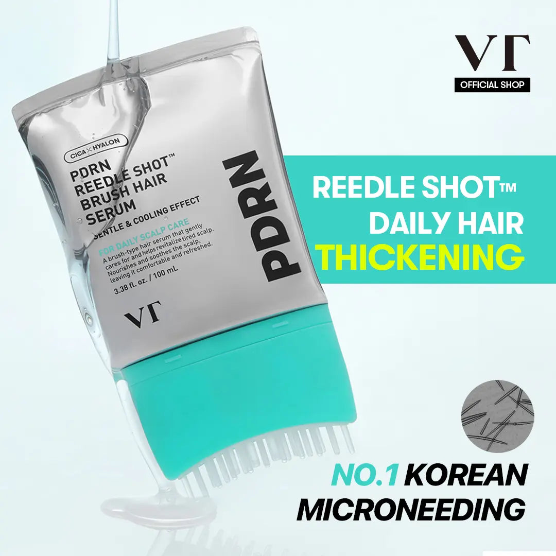 PDRN Scalp Serum Hair Brush – Hair Thickening & Fuller-Looking Hair, Root Volume, Hairline & Dry Scalp Care, Lightweight Daily Root Treatment