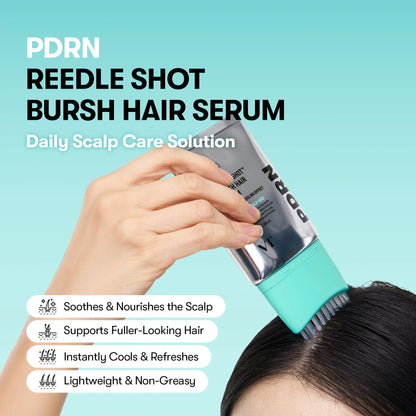 PDRN Scalp Serum Hair Brush – Hair Thickening & Fuller-Looking Hair, Root Volume, Hairline & Dry Scalp Care, Lightweight Daily Root Treatment