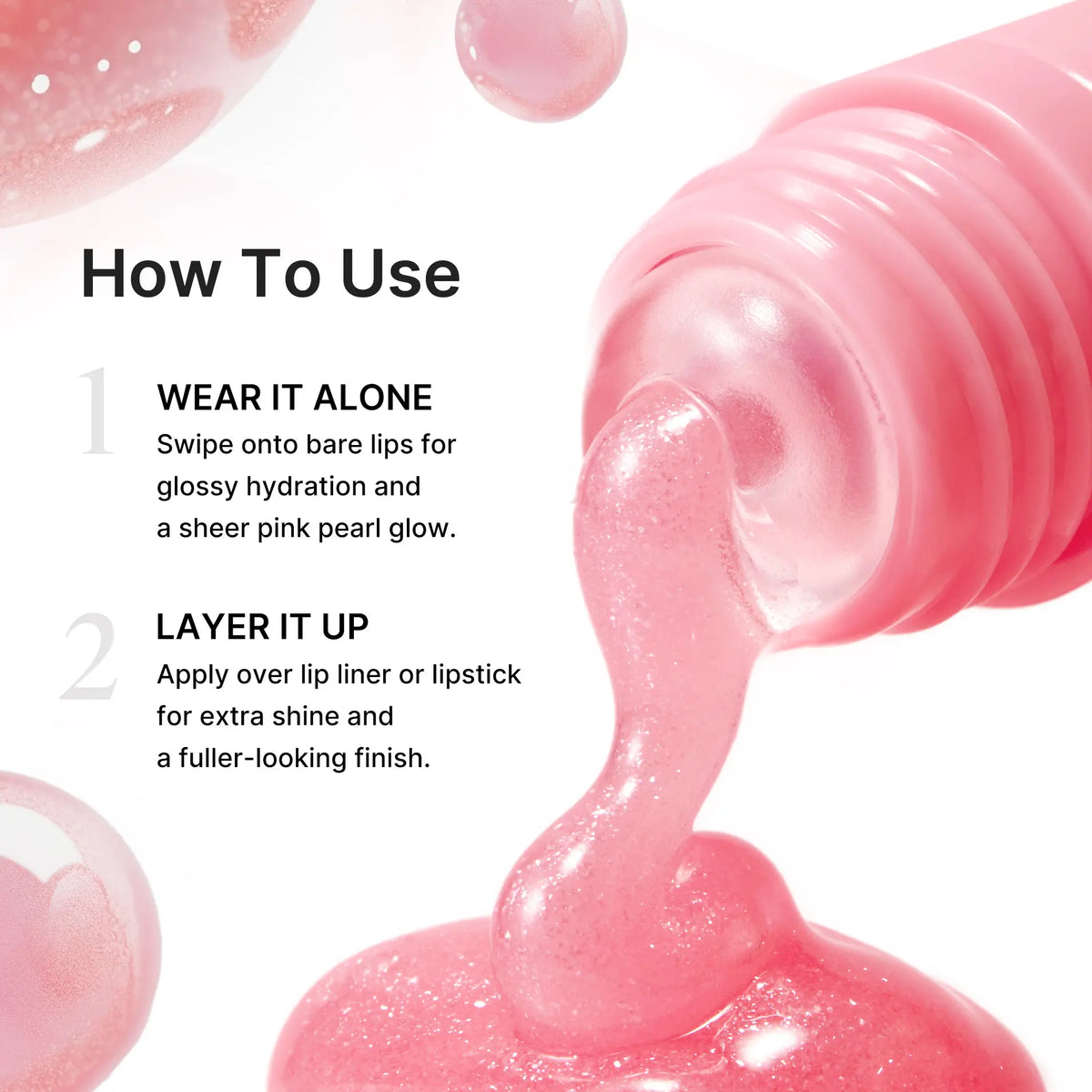 [NEW][medicube]PDRN Peptide Glossy Lip Balm – Hydrating Plumping Lip Gloss with Hyaluronic Acid & Shea Butter, Sheer Pink Pearl Shine