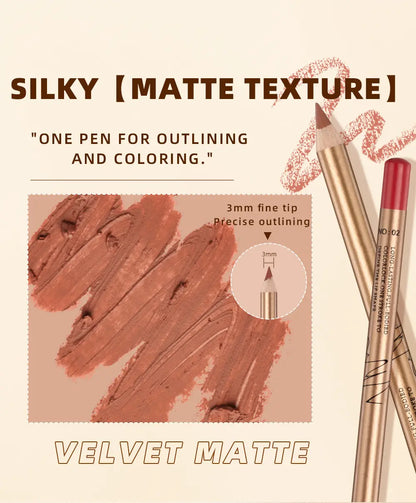 12-Piece Matte Lip Liner Set – Creamy, Long-Lasting Lip Pencils in Nude, Brown, Pink & Red Shades