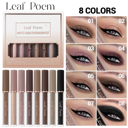 8-Shade Matte Liquid Eyeshadow Pen Set – Blendable, Waterproof & Long-Lasting Eye Color