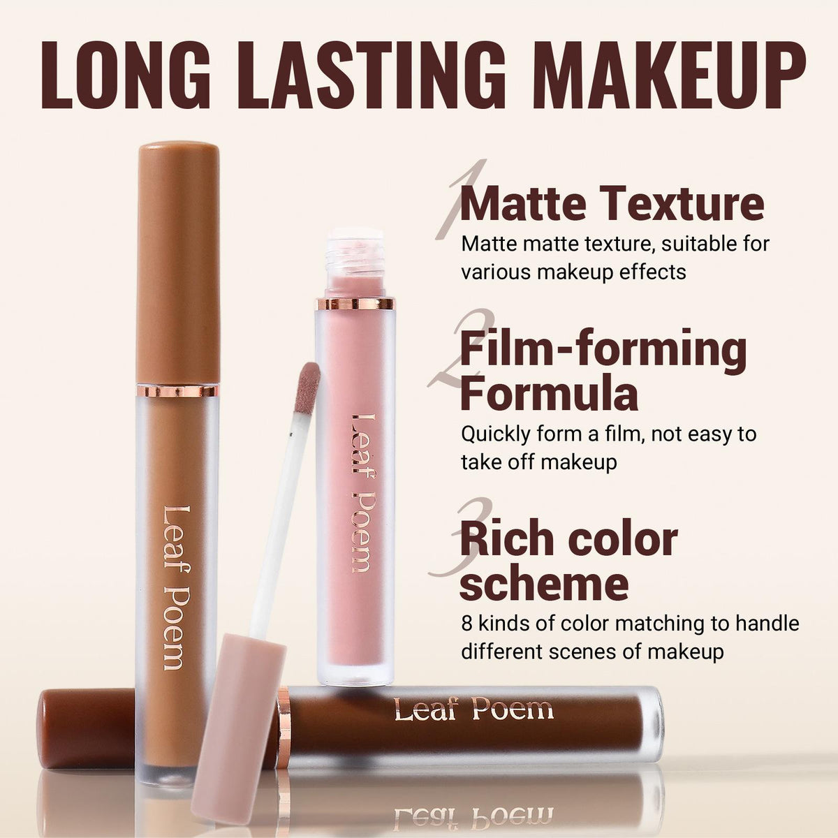 8-Shade Matte Liquid Eyeshadow Pen Set – Blendable, Waterproof & Long-Lasting Eye Color