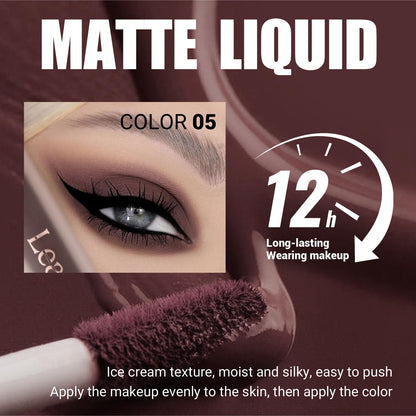 8-Shade Matte Liquid Eyeshadow Pen Set – Blendable, Waterproof & Long-Lasting Eye Color