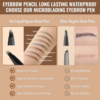2-in-1 Hair-Like Eyebrow Pen & Eyeliner – Waterproof Dual-Ended Brow Pencil with Fine Brush Tip