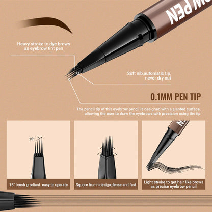 2-in-1 Hair-Like Eyebrow Pen & Eyeliner – Waterproof Dual-Ended Brow Pencil with Fine Brush Tip