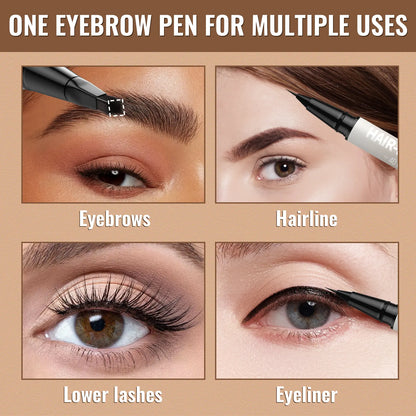 2-in-1 Hair-Like Eyebrow Pen & Eyeliner – Waterproof Dual-Ended Brow Pencil with Fine Brush Tip