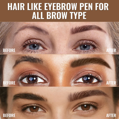 2-in-1 Hair-Like Eyebrow Pen & Eyeliner – Waterproof Dual-Ended Brow Pencil with Fine Brush Tip