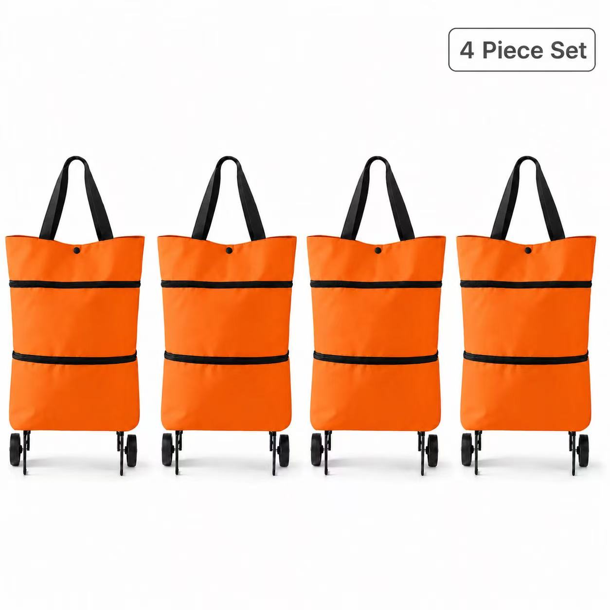 2-in-1 Foldable Shopping Trolley Bag with Wheels