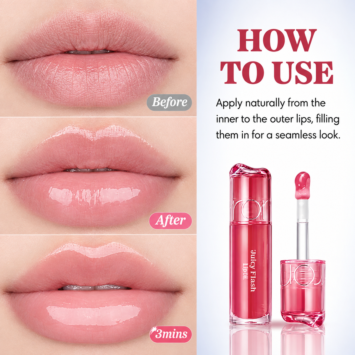 Juicy Glow Lip Oil – High-Shine Hydrating Lip Gloss with Lightweight Non-Sticky Finish