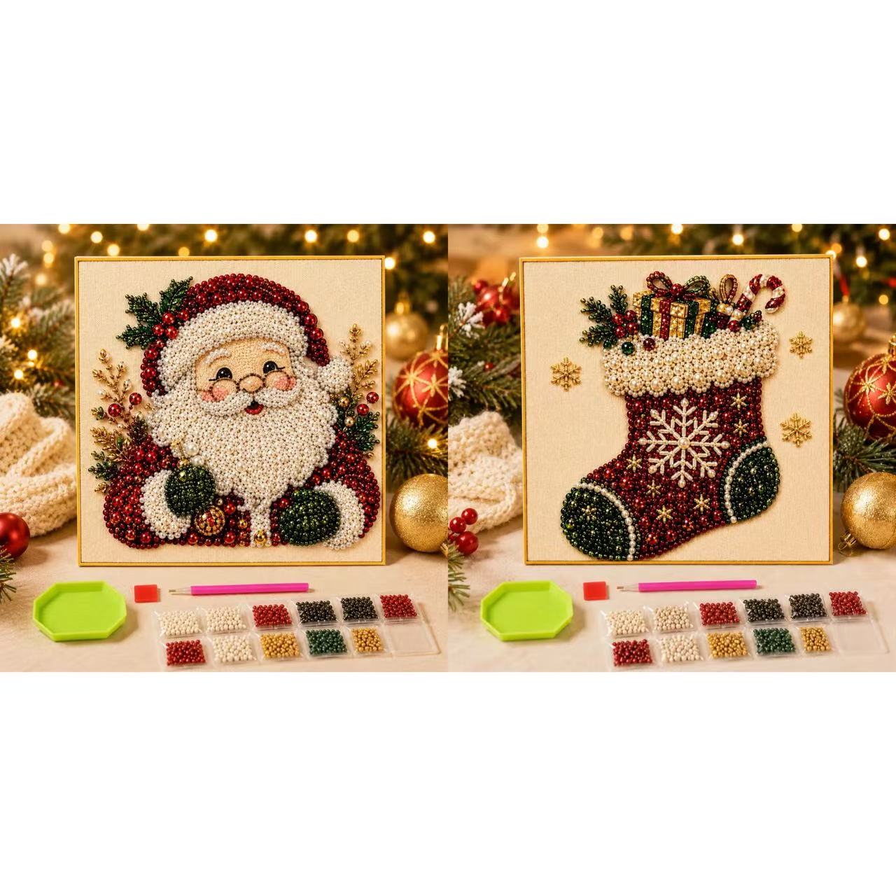 3D Pearl Diamond Painting DIY Kit – Christmas & Halloween Holiday Wall Art