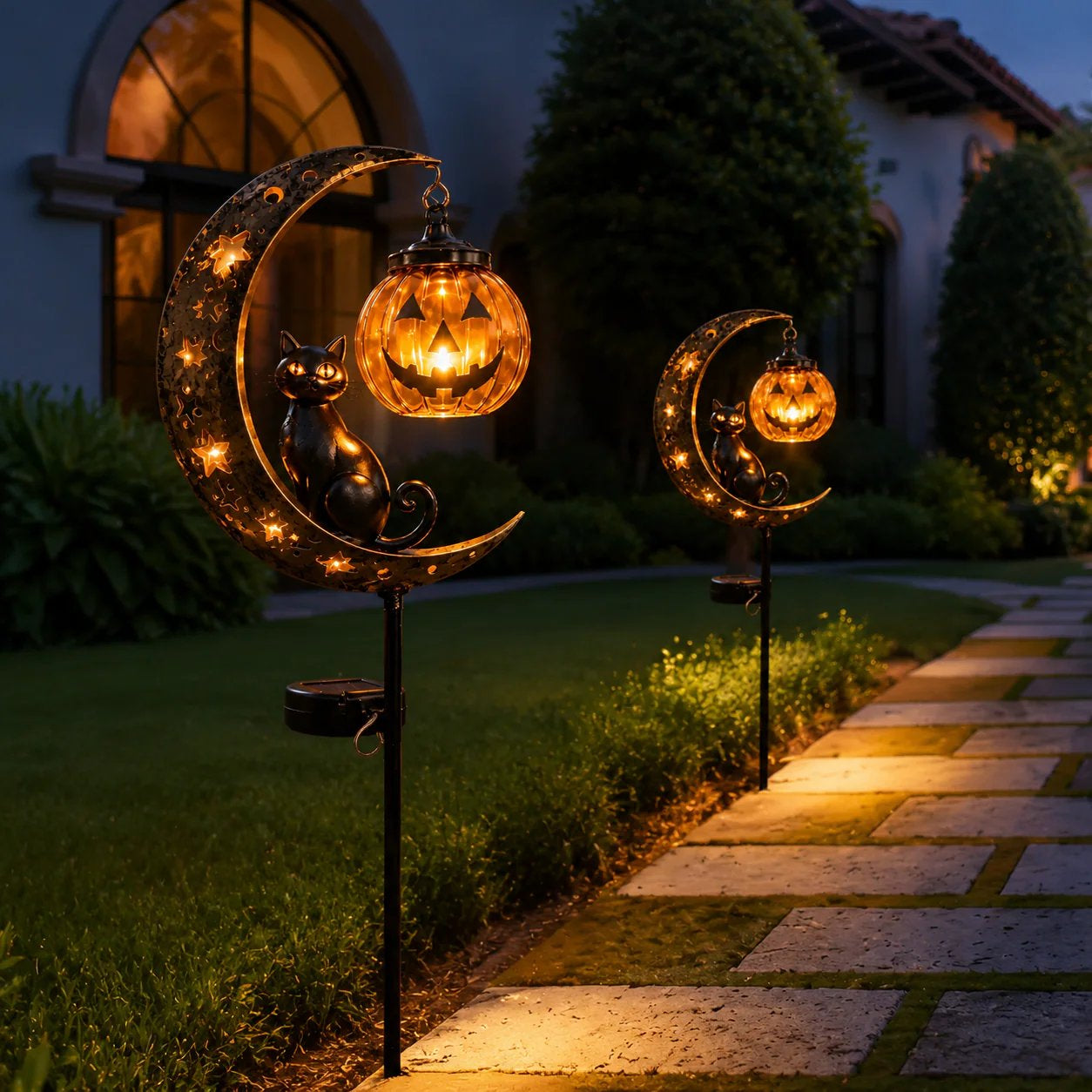 🎃 Halloween Pumpkin Moon Garden Stake Light
