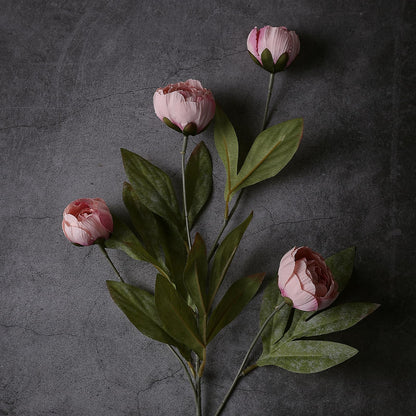 27" Artificial Peony Stems – Elegant Silk Flowers for DIY Bouquets, Wedding & Home Décor