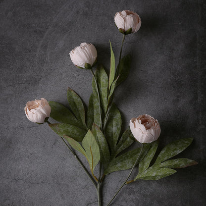 27" Artificial Peony Stems – Elegant Silk Flowers for DIY Bouquets, Wedding & Home Décor