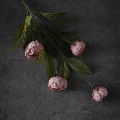 27" Artificial Peony Stems – Elegant Silk Flowers for DIY Bouquets, Wedding & Home Décor