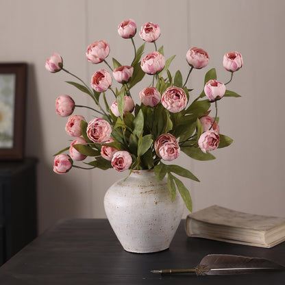 27" Artificial Peony Stems – Elegant Silk Flowers for DIY Bouquets, Wedding & Home Décor