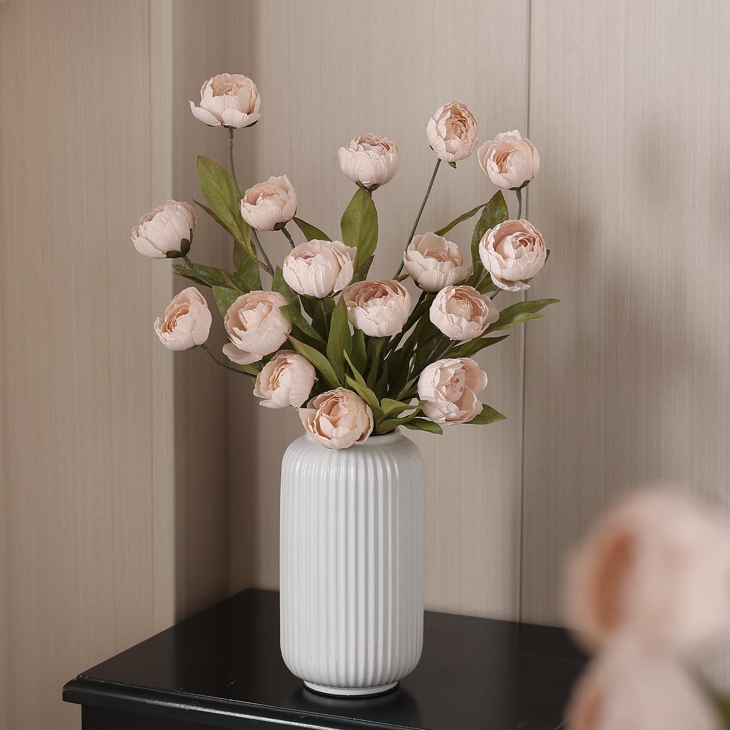 27" Artificial Peony Stems – Elegant Silk Flowers for DIY Bouquets, Wedding & Home Décor