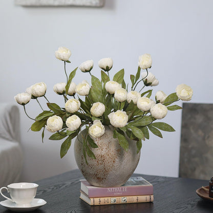 27" Artificial Peony Stems – Elegant Silk Flowers for DIY Bouquets, Wedding & Home Décor