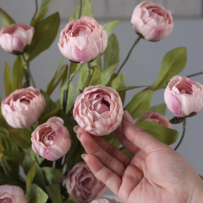 27" Artificial Peony Stems – Elegant Silk Flowers for DIY Bouquets, Wedding & Home Décor