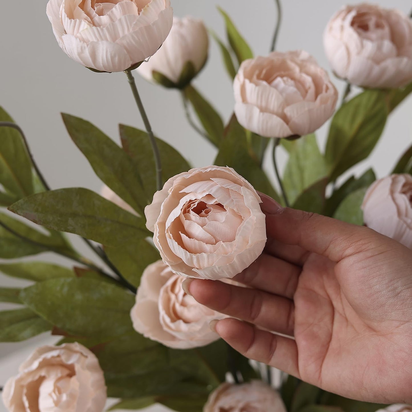 27" Artificial Peony Stems – Elegant Silk Flowers for DIY Bouquets, Wedding & Home Décor
