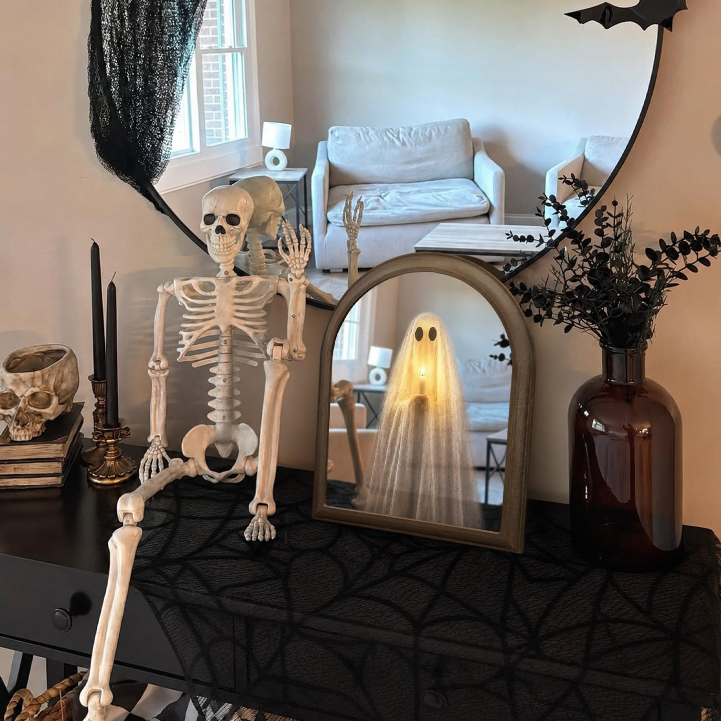 Light Up Ghost Mirror – Halloween Decor