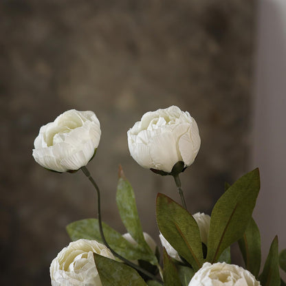 27" Artificial Peony Stems – Elegant Silk Flowers for DIY Bouquets, Wedding & Home Décor