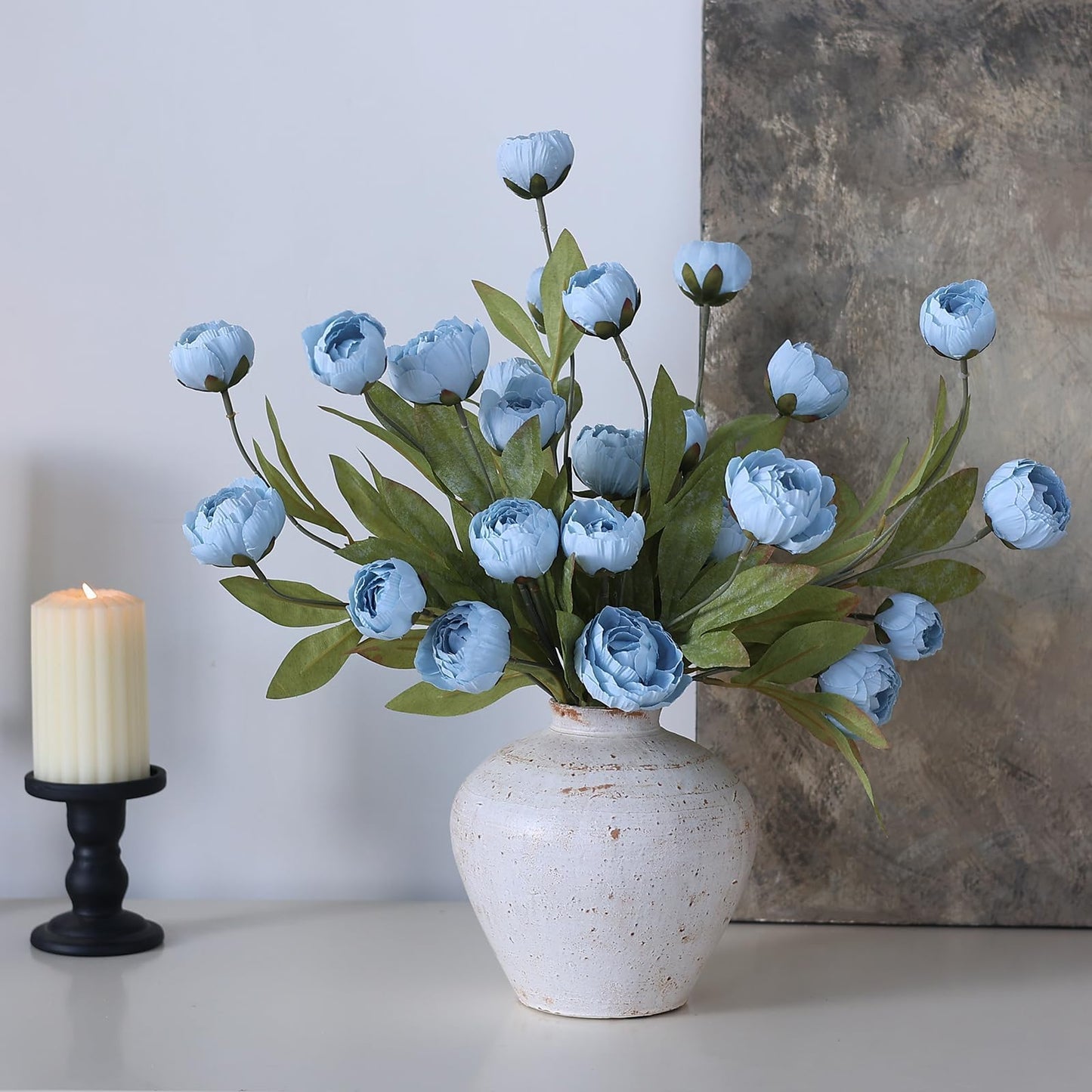 27" Artificial Peony Stems – Elegant Silk Flowers for DIY Bouquets, Wedding & Home Décor