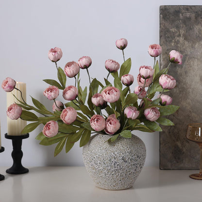 27" Artificial Peony Stems – Elegant Silk Flowers for DIY Bouquets, Wedding & Home Décor