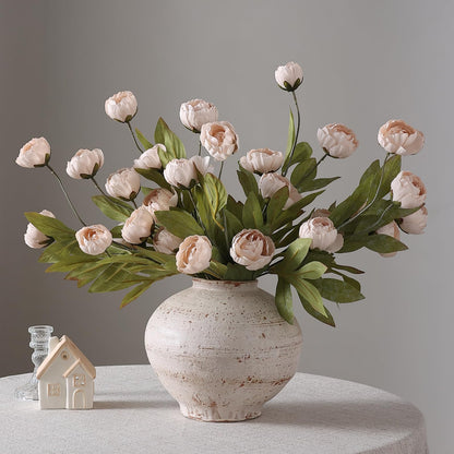 27" Artificial Peony Stems – Elegant Silk Flowers for DIY Bouquets, Wedding & Home Décor
